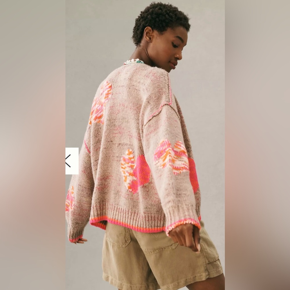 Daily Practice by Anthropologie Heart Cardigan size M/L - Picture 2 of 9